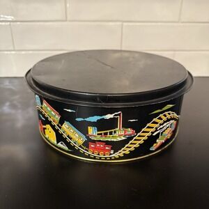 Vintage Bachman Bakery Railroad Train Tin And Tray 10" Diameter Large‎